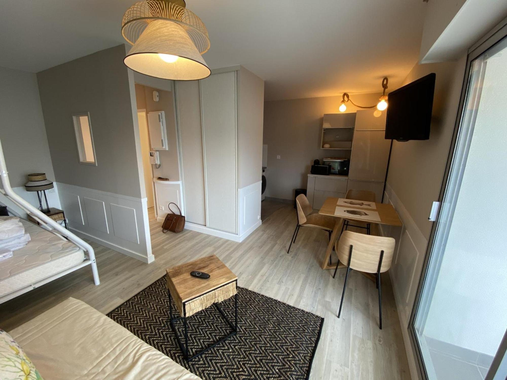 Studio Neuf En Front De Mer Avec Terrasse Et Parking, Ideal Pour 3 Personnes - Fr-1-474-147 阿卡雄 外观 照片